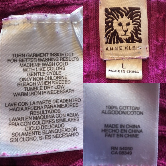 ๐ Fuchsia Cable Knit Anne Klein Sweater - Picture 4 of 4